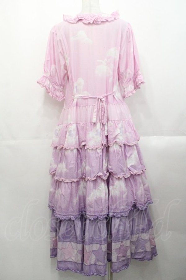 画像2: PINK HOUSE / 空プリントパッチワークワンピース  ピンク I-25-10-29-061-LO-OP-SA-ZI (2)