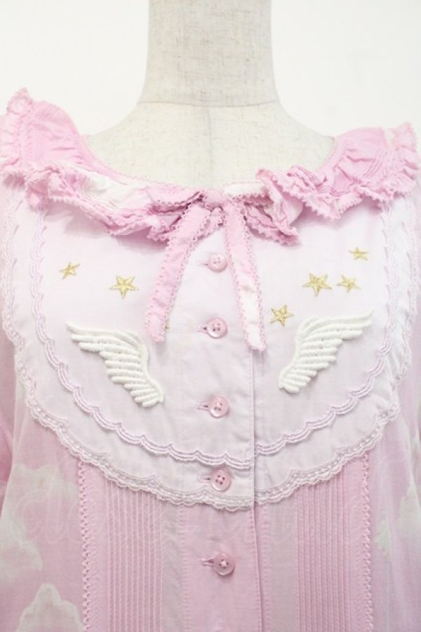 画像3: PINK HOUSE / 空プリントパッチワークワンピース  ピンク I-25-10-29-061-LO-OP-SA-ZI (3)