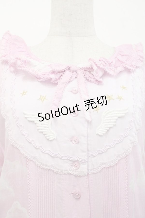 画像3: PINK HOUSE / 空プリントパッチワークワンピース  ピンク I-25-10-29-061-LO-OP-SA-ZI (3)