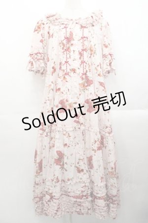 画像: PINK HOUSE / リボンブーケプリントワンピース  ピンク I-25-10-29-062-LO-OP-SA-ZI