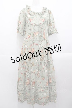 画像: PINK HOUSE / 野ばらとチェリープリントワンピース  ハッカ I-25-10-29-063-LO-OP-SA-ZI