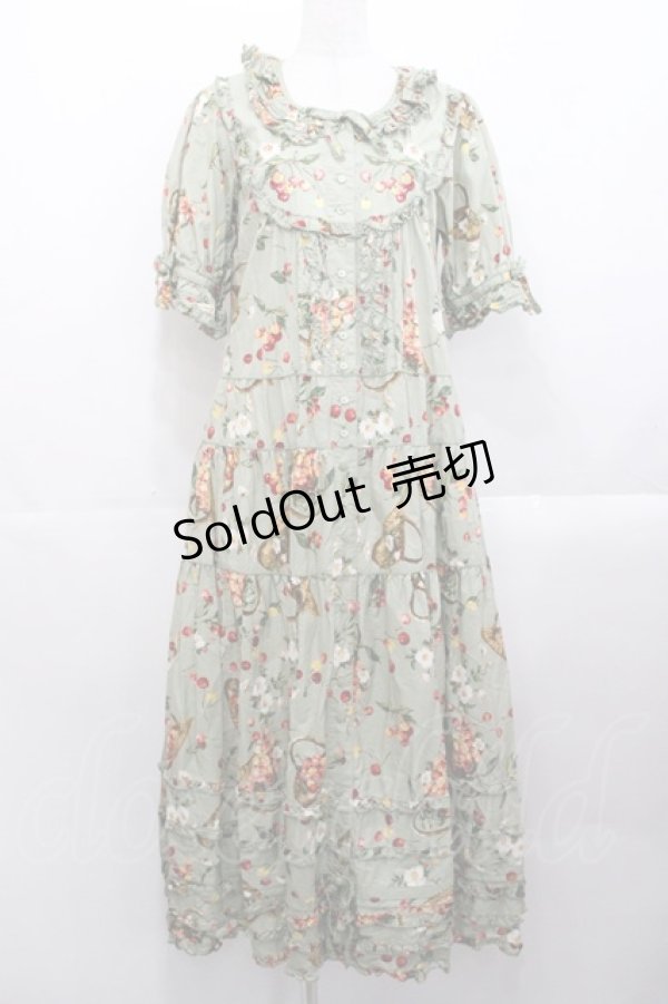 画像1: PINK HOUSE / 野ばらとチェリープリントワンピース  ハッカ I-25-10-29-063-LO-OP-SA-ZI (1)