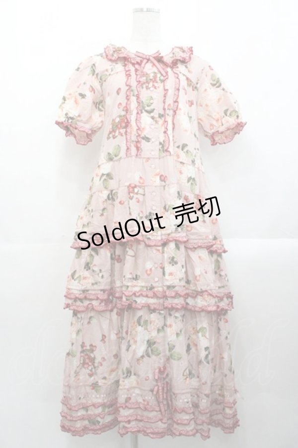 画像1: PINK HOUSE / ストロベリーローズプリントワンピース  ピンク I-25-10-29-064-LO-OP-SA-ZI (1)