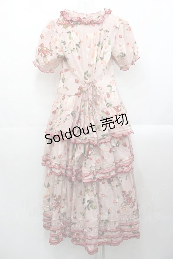画像2: PINK HOUSE / ストロベリーローズプリントワンピース  ピンク I-25-10-29-064-LO-OP-SA-ZI (2)