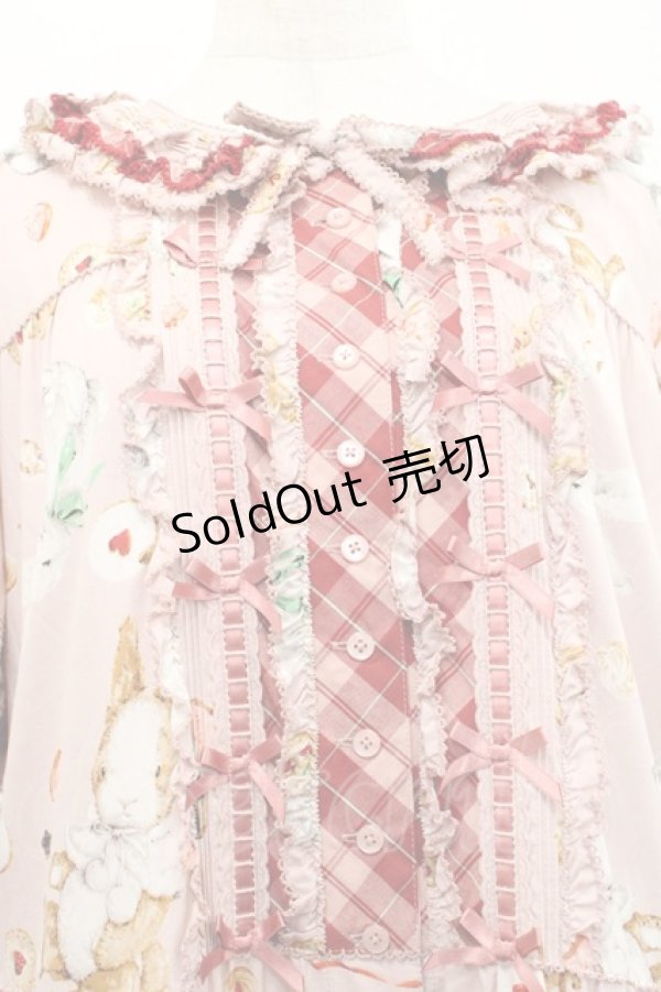 画像5: PINK HOUSE / クッキーラビッツプリントパッチワークワンピース  ピンク I-25-10-29-066-LO-OP-SA-ZI (5)