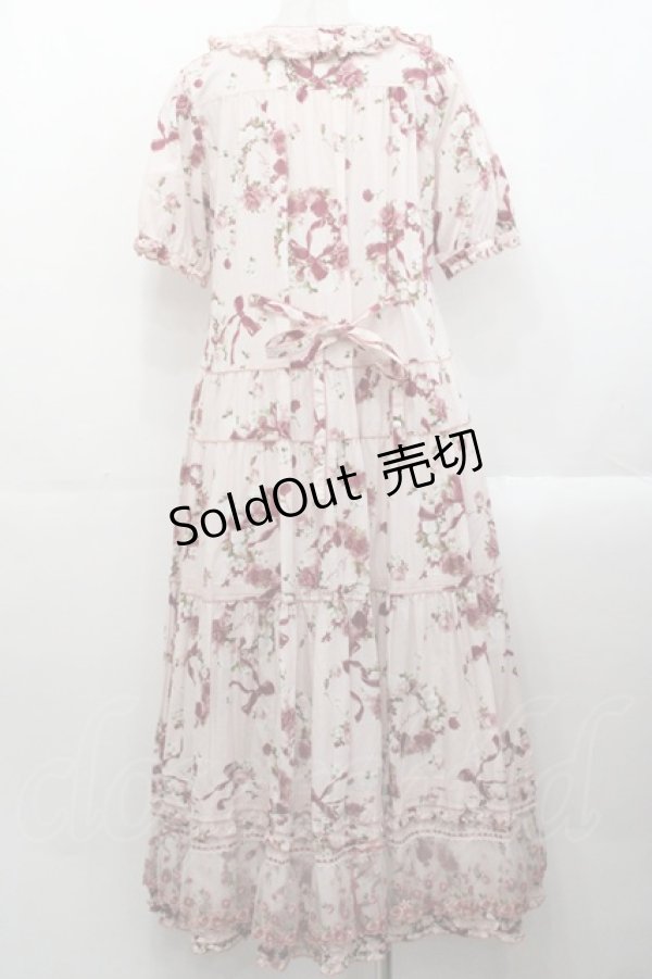 画像2: PINK HOUSE / ローズリースプリントワンピース  ピンク I-25-10-29-067-LO-OP-SA-ZI (2)