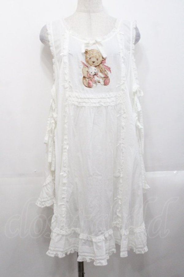 画像1: PINK HOUSE / ひな菊ロンド刺繍タブリエ  白 I-25-10-29-068-LO-OP-SA-ZI (1)