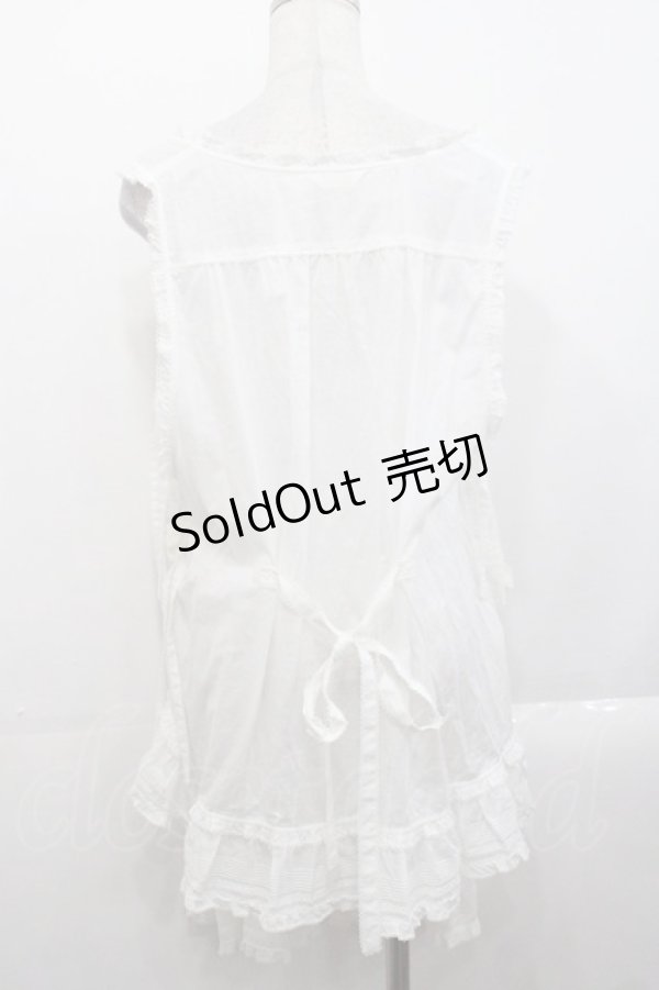 画像2: PINK HOUSE / ひな菊ロンド刺繍タブリエ  白 I-25-10-29-068-LO-OP-SA-ZS (2)