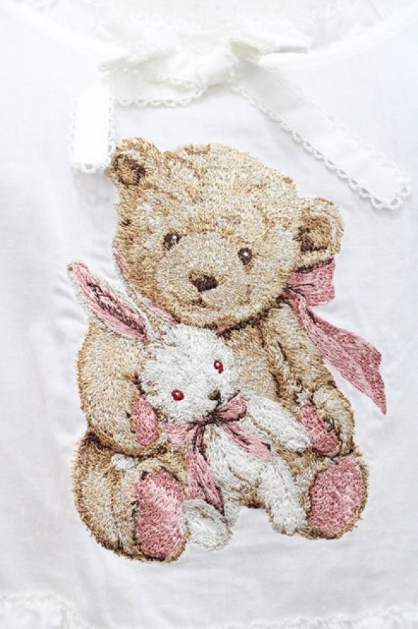 画像4: PINK HOUSE / ひな菊ロンド刺繍タブリエ  白 I-25-10-29-068-LO-OP-SA-ZI (4)