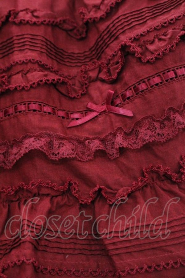 画像5: PINK HOUSE / ローズ刺繍使いタブリエドレス  赤 I-25-10-29-070-LO-OP-SA-ZI (5)