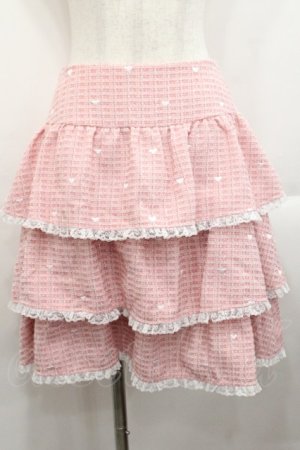画像: mellfy memory / Fancy Heart tweedスカート M ピンク I-25-10-29-074-LO-SK-SA-ZI