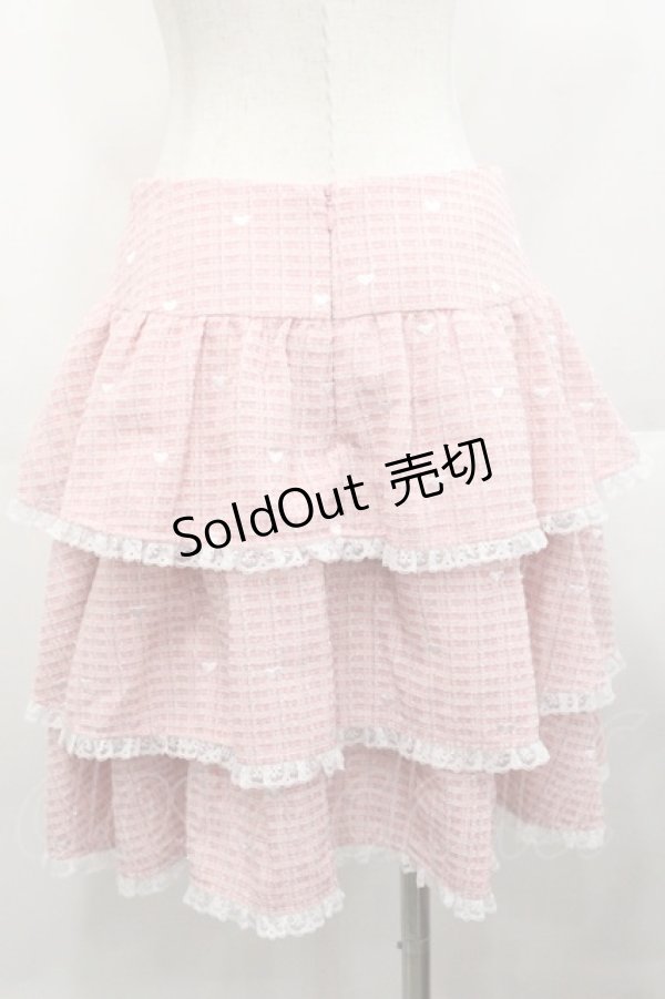 画像2: mellfy memory / Fancy Heart tweedスカート M ピンク I-25-10-29-074-LO-SK-SA-ZI (2)