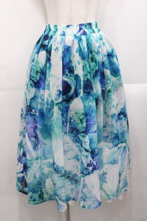 画像: NieR Clothing / 裏地付きSHEER SKIRT スカート  青 I-25-10-29-081-PU-SK-SA-ZI