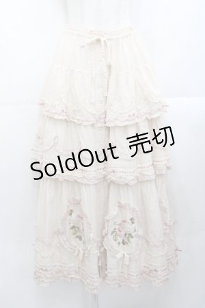 画像: PINK HOUSE / Berry Rose刺繍入りパッチワークスカート  生成り I-25-10-29-082-LO-SK-SA-ZI