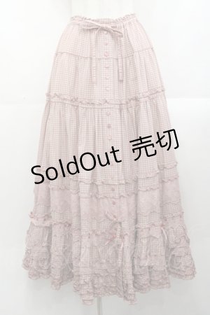 画像: PINK HOUSE / 綿レース使いアンティークギンガムスカート  ピンクチェック I-25-10-29-083-LO-SK-SA-ZI