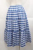 画像2: PINK HOUSE / ブロックギンガムチェックスカート  ブルー I-25-10-29-084-LO-SK-SA-ZI (2)