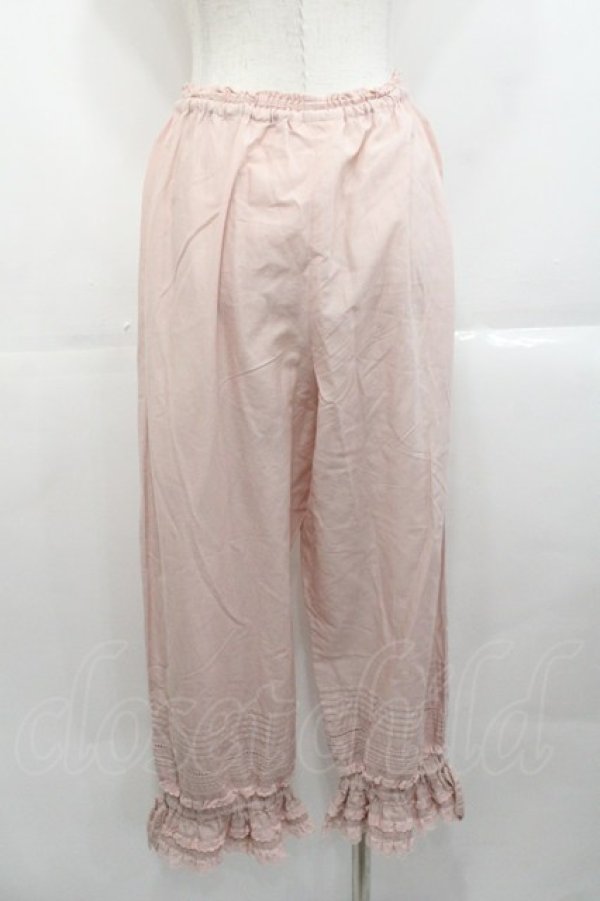 画像2: PINK HOUSE / モノグラムロゴ刺繍入りドロワーズ  ピンク I-25-10-29-085-LO-PA-SA-ZI (2)