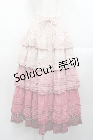 画像: PINK HOUSE / 段々ピコフリルフリルスカート  ピンクグラデーョン I-25-10-29-089-LO-SK-SA-ZI