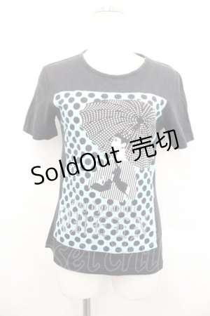 画像: 【SALE】SEXY DYNAMITE LONDON / ドットプリントTシャツ XS ブラック I-25-10-29-013-PU-TS-SA-ZT058
