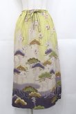画像1: WONDERFUL WORLD / 和柄スカート  グリーン I-25-10-29-093-LO-SK-SA-ZI (1)