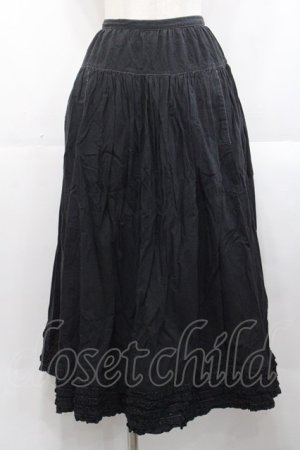 画像: PINK HOUSE / 裾ピコフリルスカート  黒 I-25-10-29-094-LO-SK-SA-ZI