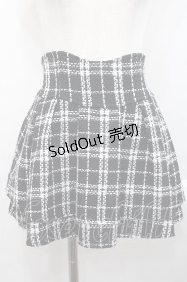 画像1: michellMacaron / 美脚ツイードスカパン  黒Ｘ白 I-25-10-29-095-LO-SK-SA-ZI (1)