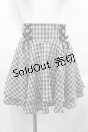 画像: Rojita / サイドレースアップスカパン  ピンクＸ黒チェック I-25-10-29-096-LO-SK-SA-ZI