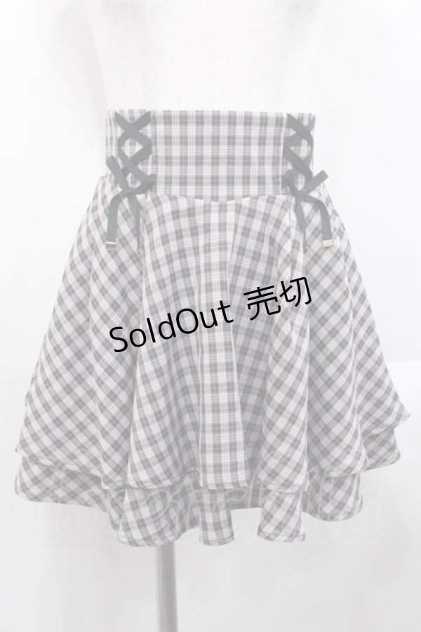 画像1: Rojita / サイドレースアップスカパン  ピンクＸ黒チェック I-25-10-29-096-LO-SK-SA-ZI (1)