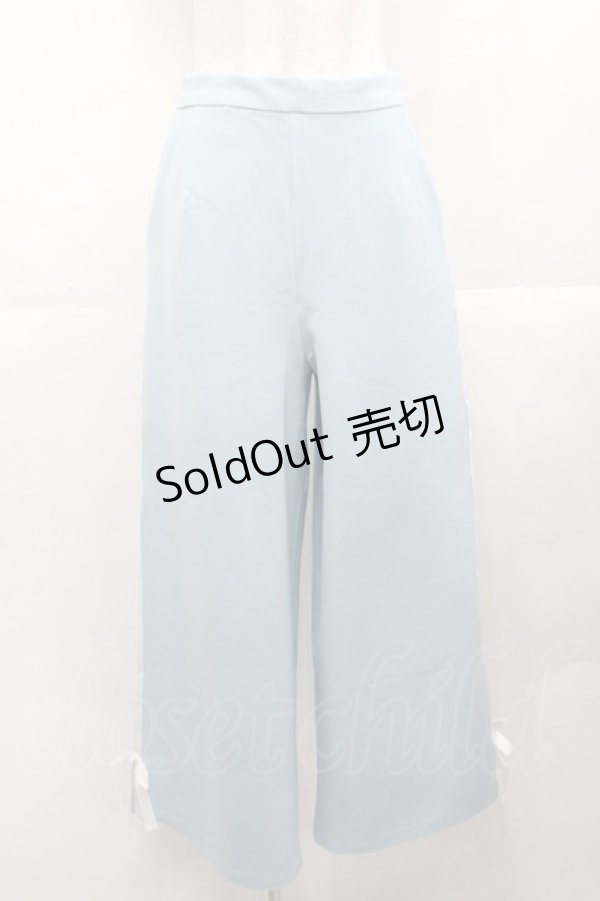 画像1: axes femme / リボン付ラインジャージPT  サックスAX I-25-10-29-097-AX-PA-SA-ZI (1)