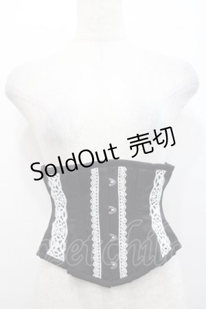 画像: abilletage / nobleレースミニショートコルセット 4 黒Ｘ白 I-25-10-29-098-GO-ZA-SA-ZI