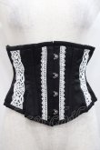 画像3: abilletage / nobleレースミニショートコルセット 4 黒Ｘ白 I-25-10-29-098-GO-ZA-SA-ZI (3)
