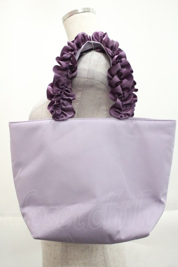 画像4: Maison de FLEUR / Kuromiフリルハンドルトート  ラベンダー I-25-10-29-102-LO-BG-SA-ZI (4)