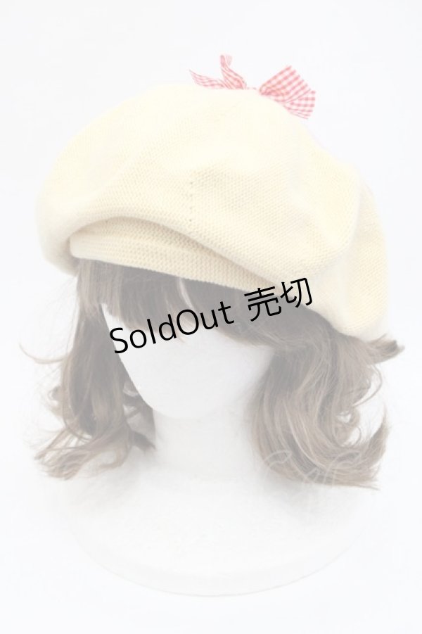 画像2: Nile Perch / くまさんニットベレー  イエローＸピンク I-25-10-29-108-LO-AC-SA-ZI (2)