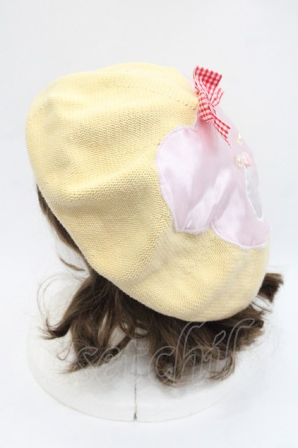 画像3: Nile Perch / くまさんニットベレー  イエローＸピンク I-25-10-29-108-LO-AC-SA-ZI (3)