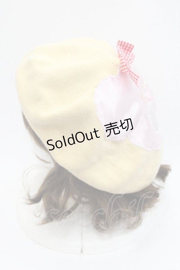 画像3: Nile Perch / くまさんニットベレー  イエローＸピンク I-25-10-29-108-LO-AC-SA-ZI (3)