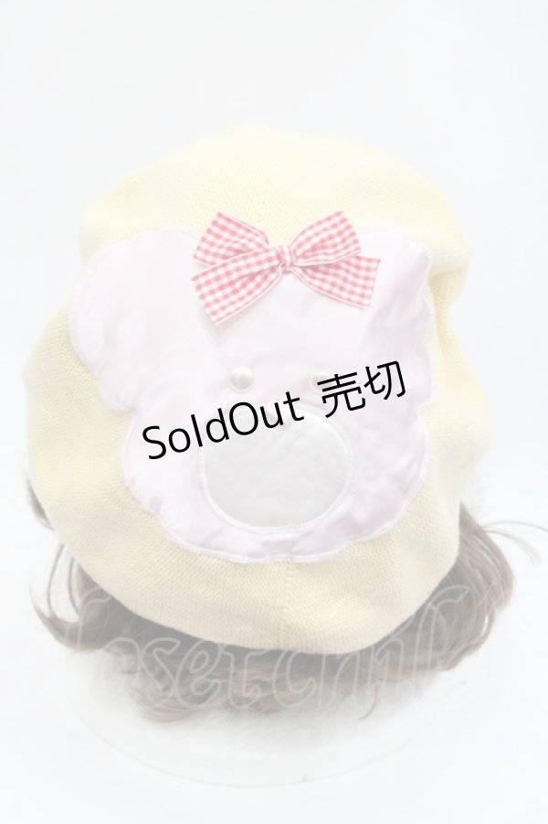 画像1: Nile Perch / くまさんニットベレー  イエローＸピンク I-25-10-29-108-LO-AC-SA-ZI (1)