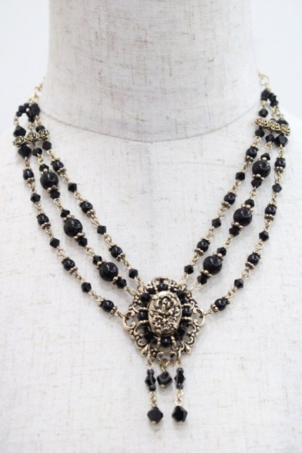 画像1: Moi-meme-Moitie / アンティークローズネックレス  ゴールドＸ黒 I-25-10-29-115-MO-AC-SA-ZI (1)