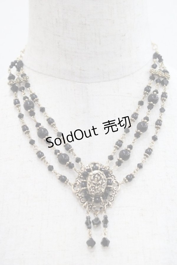 画像1: Moi-meme-Moitie / アンティークローズネックレス  ゴールドＸ黒 I-25-10-29-115-MO-AC-SA-ZI (1)