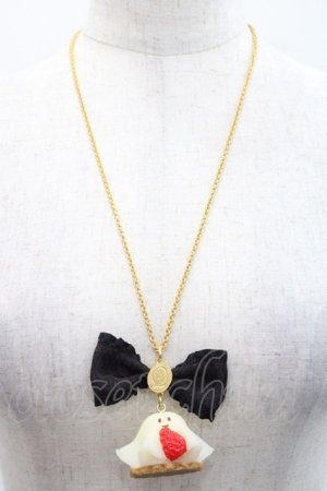 画像: Q-pot. / イチゴおばケーキネックレス  白Ｘ赤Ｘ黒 I-25-10-29-116-QP-AC-SA-ZI