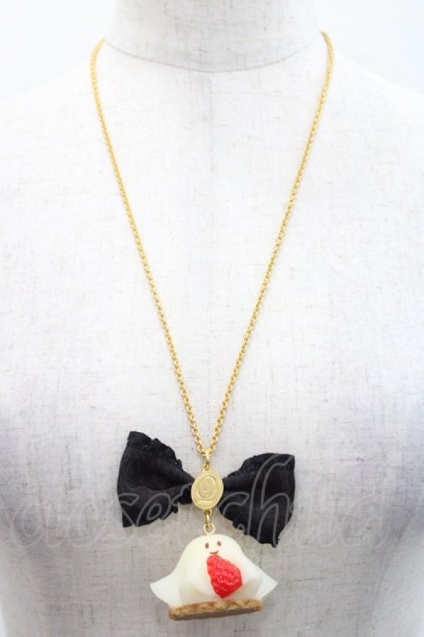 画像1: Q-pot. / イチゴおばケーキネックレス  白Ｘ赤Ｘ黒 I-25-10-29-116-QP-AC-SA-ZI (1)