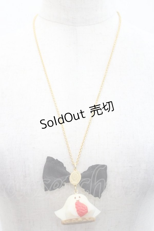 画像1: Q-pot. / イチゴおばケーキネックレス  白Ｘ赤Ｘ黒 I-25-10-29-116-QP-AC-SA-ZI (1)