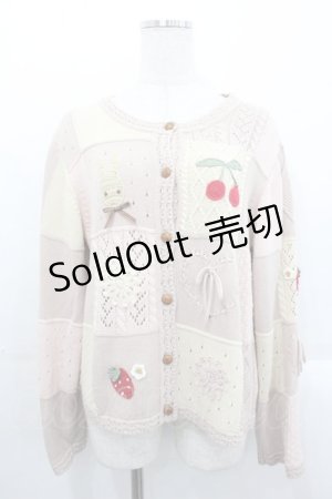 画像: PINK HOUSE / クッキーラビットのカーディガン  ピンク I-25-10-29-018-LO-TO-SA-ZI