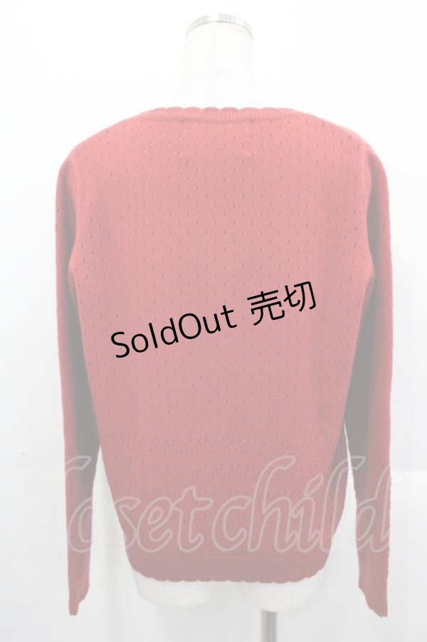 画像2: PINK HOUSE / クッキーラビッツモチーフニットカーディガン  赤 I-25-10-29-019-LO-TO-SA-ZI (2)