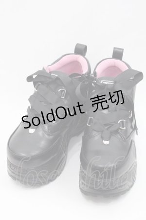 画像: YOSUKE / 編み上げ厚底シューズ 22.5CM 黒 I-25-10-29-123-PU-SH-SA-ZI