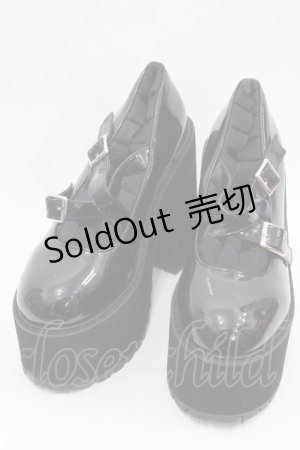 画像: MA*RS / ダブルベルト厚底シューズ SS 黒 I-25-10-29-124-EL-SH-SA-ZI