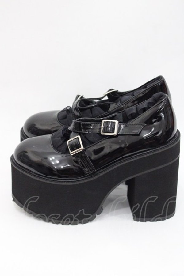 画像2: MA*RS / ダブルベルト厚底シューズ SS 黒 I-25-10-29-124-EL-SH-SA-ZI (2)