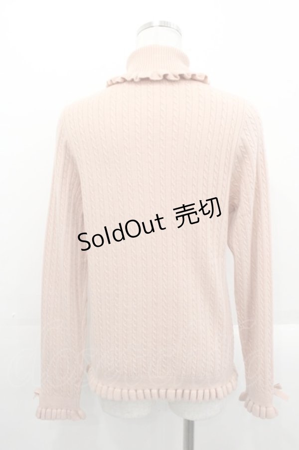 画像2: PINK HOUSE / リボンモチーフ付きタートルニット  ピンク I-25-10-29-020-LO-TO-SA-ZI (2)