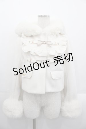 画像: LIZ LISA / ビジューリボンショートフードコート  白 I-25-10-29-022-LO-CO-SA-ZI