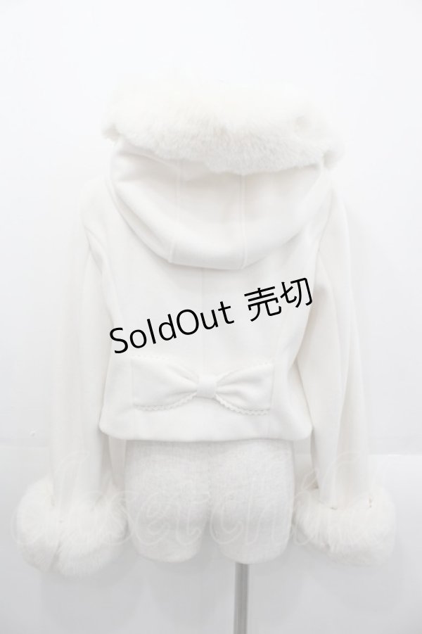 画像2: LIZ LISA / ビジューリボンショートフードコート  白 I-25-10-29-022-LO-CO-SA-ZI (2)