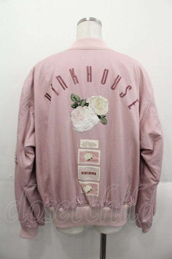 画像2: PINK HOUSE / ホワイトローズ刺繍ブルゾン  ピンク I-25-10-29-023-LO-JA-SA-ZI (2)